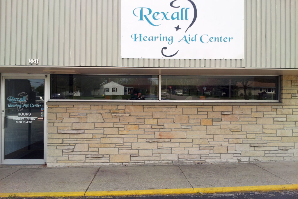 front entrance to Rexall Hearing Aid Center in Oshkosh
